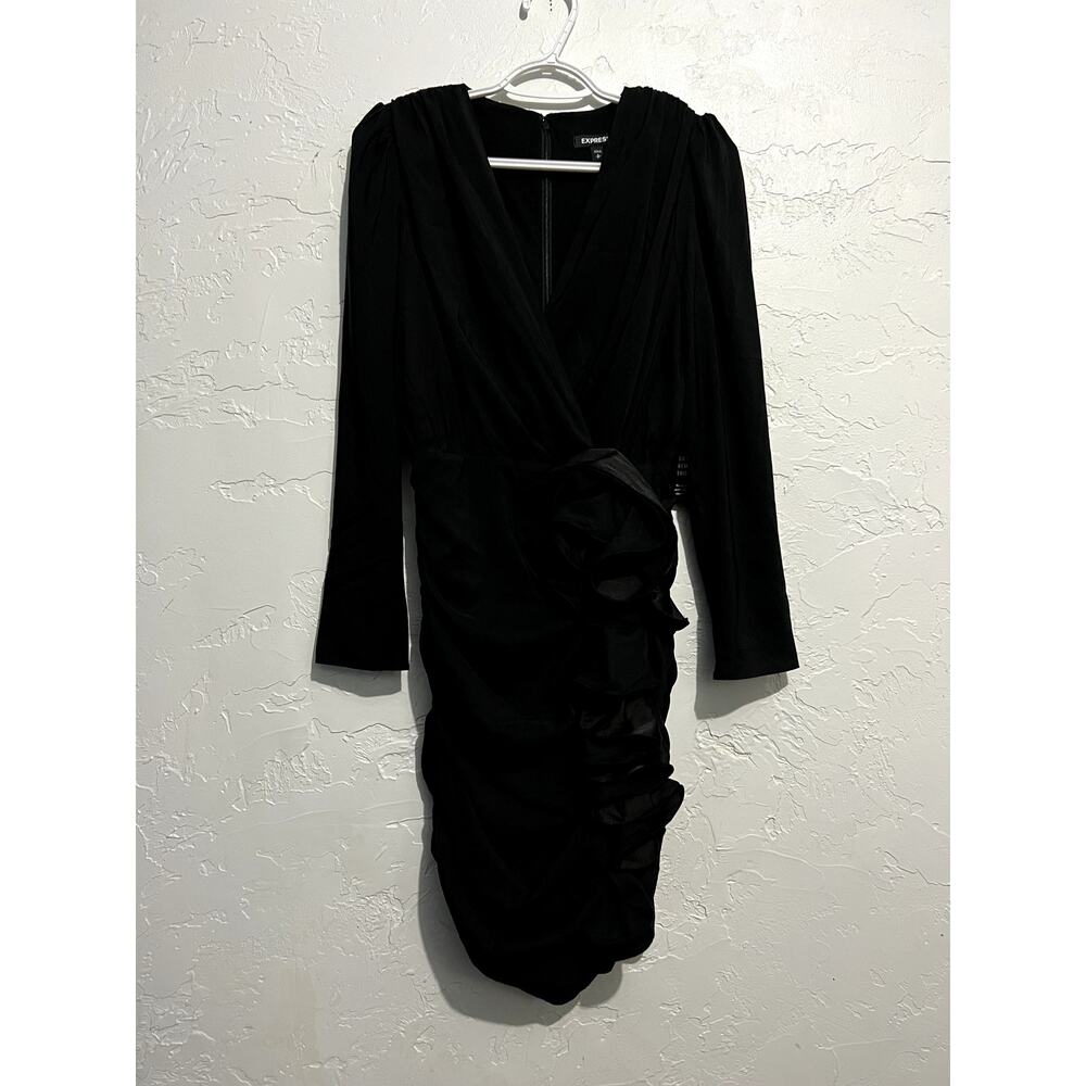 Express black ruffle flower dress womens small whimsigoth witchy fairy grunge‎